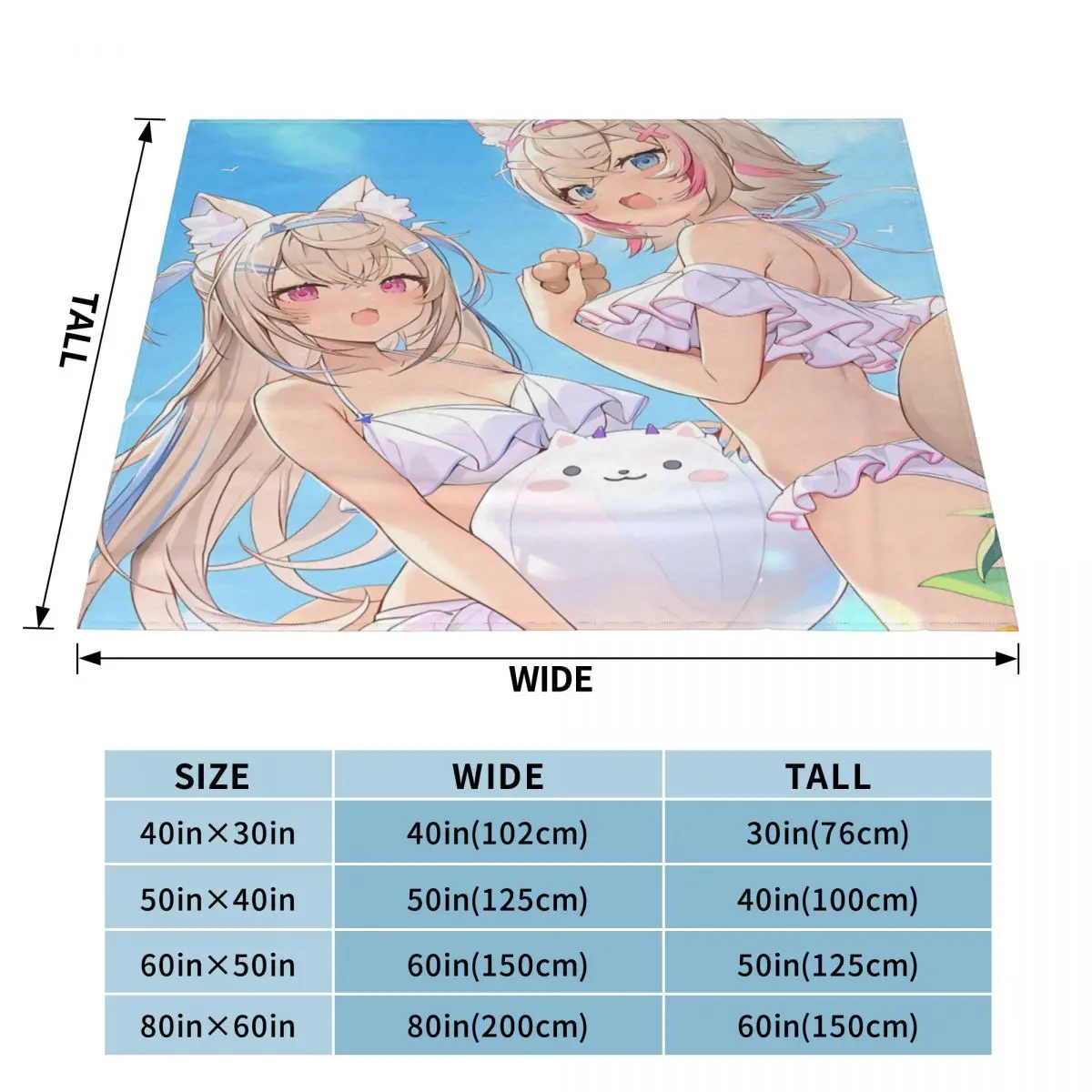 FuwaMoco Hololive EN An Ultra-Soft Micro Fleece Blanket