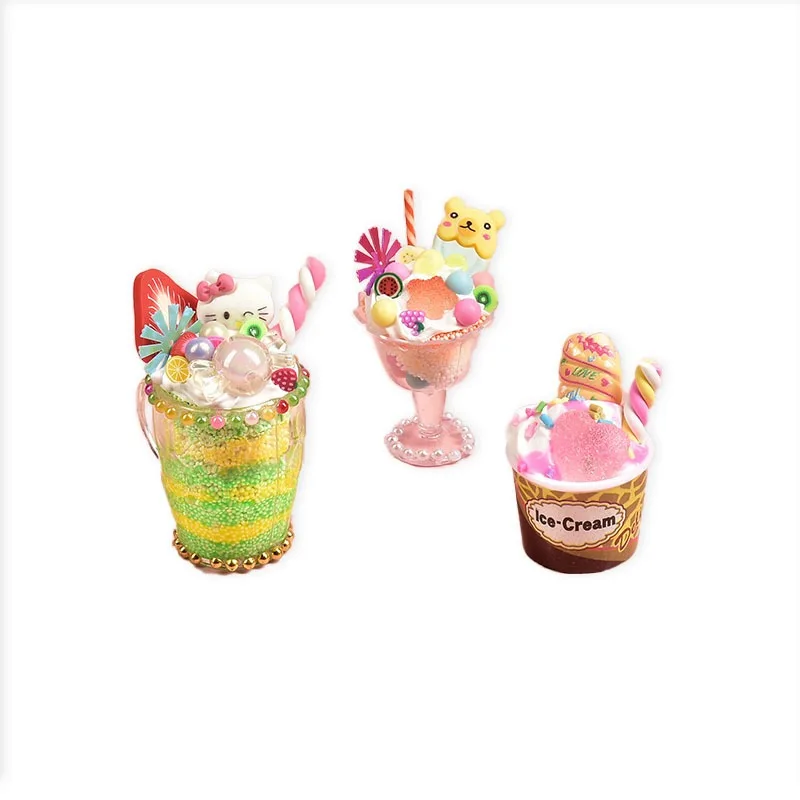 1 Set DIY Handmade Ice Cream Simulation Toy Mini Colorful Snow Paste Making Material Kit Cake Dessert Cup Toy
