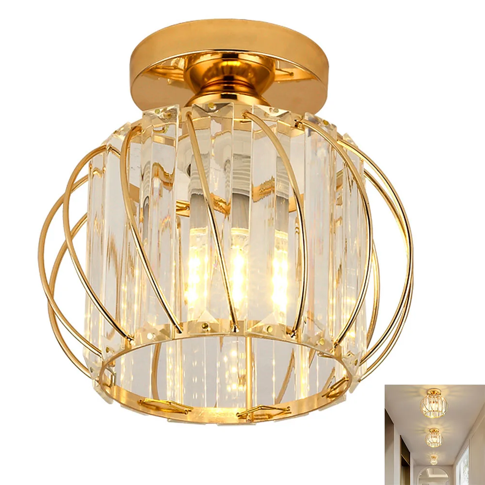 Nordic Glass Ceiling Light Crystal Lampshade Balck Gold Home Inddor Decor Living Room Bedroom Modern Round Square Ceiling Lamp