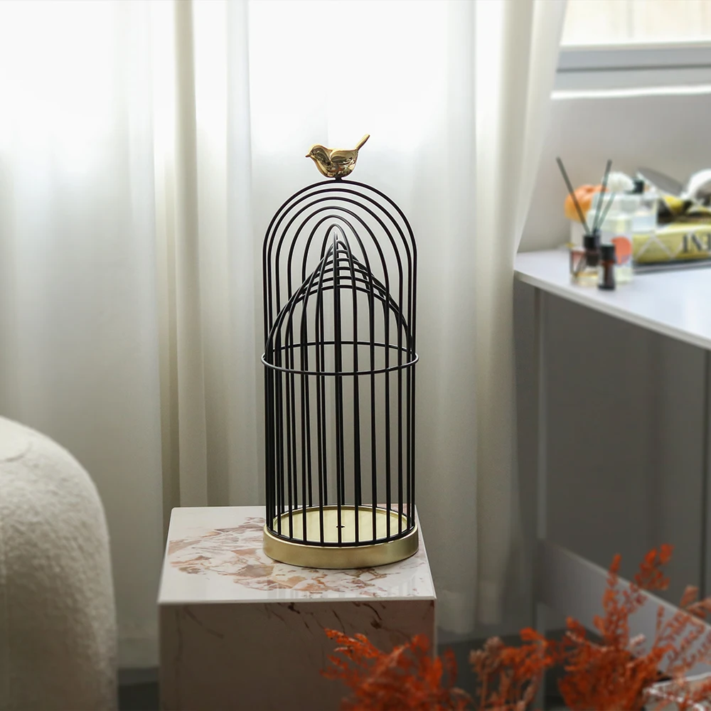 

Nordic Modern Style Interior Design Home Art Iron Black Birdcage Decoration