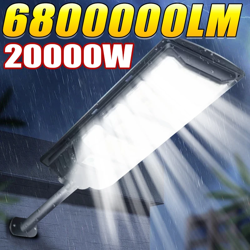 6800000LM LED الشمسية مصابيح خارجية ضوء الشمس محس حركة ضوء التحكم عن بعد 20000 واط مصباح للطاقة الشمسية مقاوم للماء جدار الشارع حديقة لام