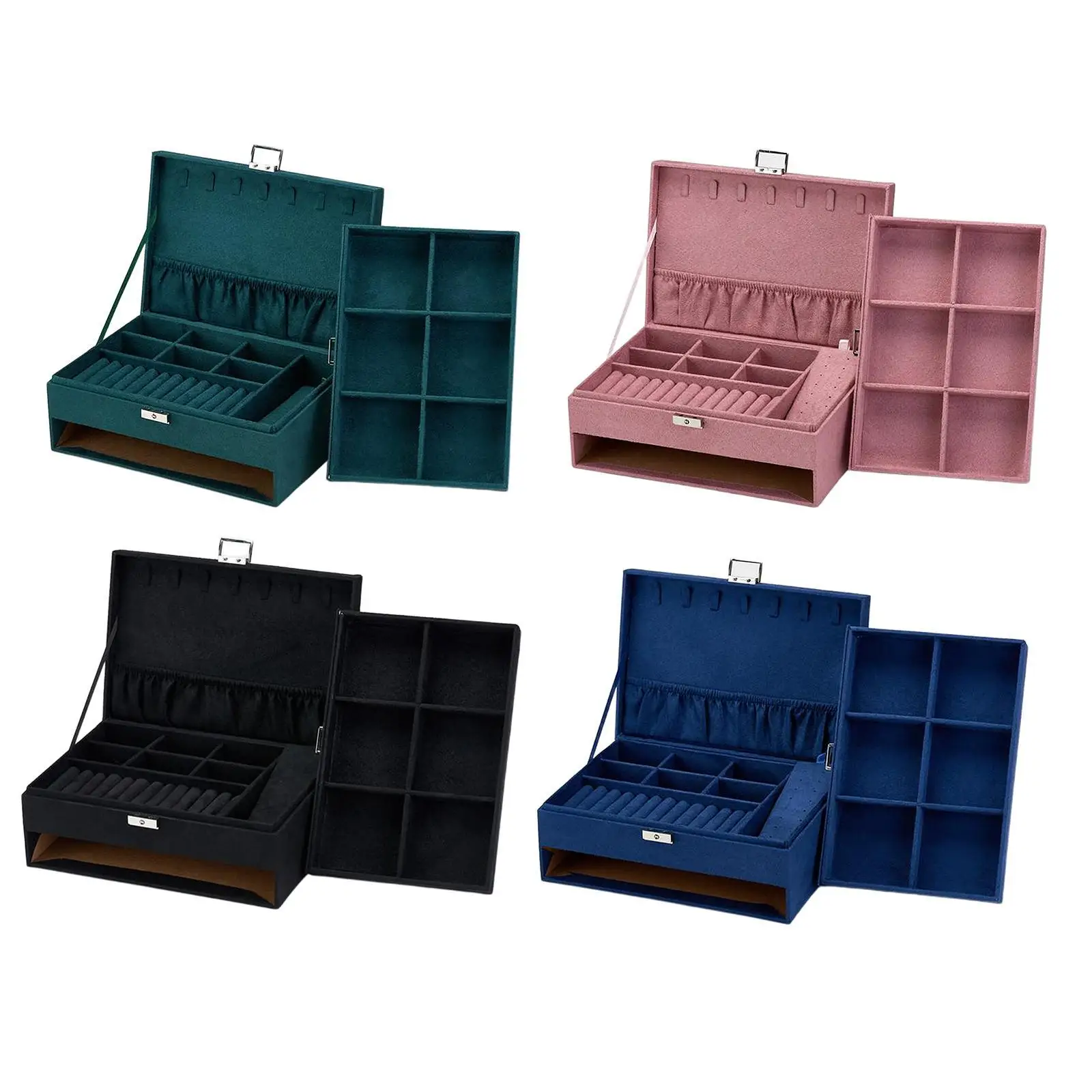 Velvet Jewelry Box Organizer Showcase Display Case Storage s, Ears, Pendants, Brooch, Cufflinks, Necklace, Bracelet, Charms