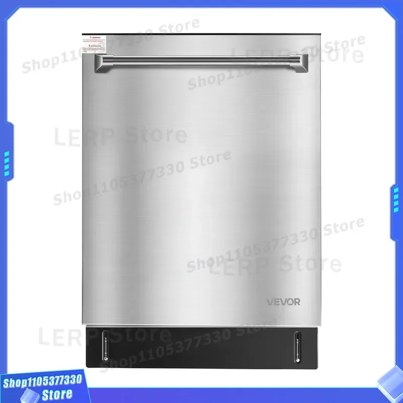 24-Inch Built-In Dishwasher Stainless Steel Tub Full-Integrated Control 14 Place Settings 8 Washing Programs Upper/Lower