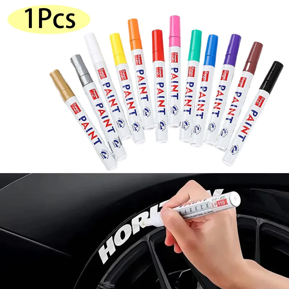 1PCS Car Paint Pen Waterproof Car Wheel Tire Oily Painting Mark Pen Auto Rubber Tyre Tread Metal Permanent Paint Marker