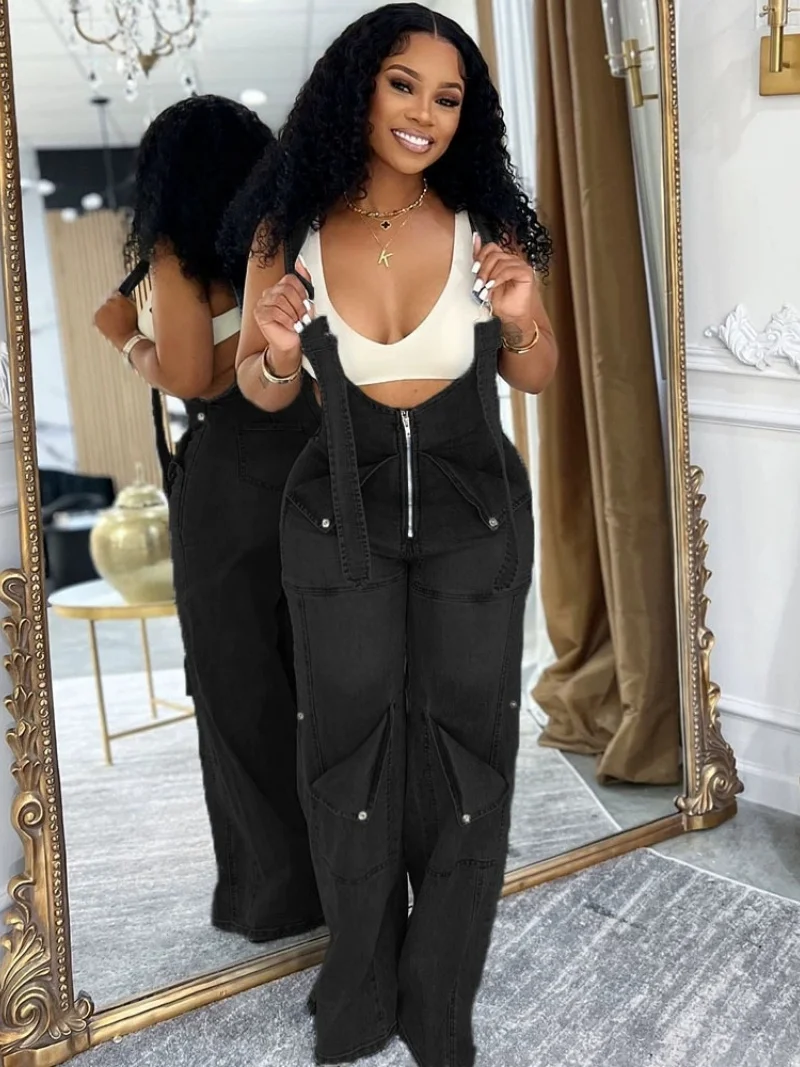 الشارع الشهير وزرة الدنيم الخريف ملابس النساء أكمام مستقيم الجينز حللا الدنيم السروال القصير Playsuits قطعة واحدة مجموعات الزي