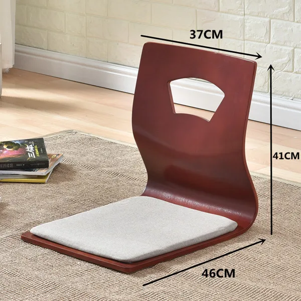 4pcs/lot Japanese Style Tatami Floor Chair Cushion Seat Living Room Furniture Asian Floor Zaisu Legless Chair Cherry Finish