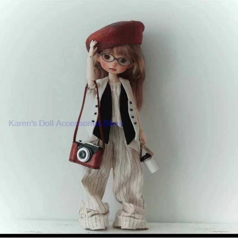 

Жилет для отдыха из 3 предметов, нижнее белье без бретелек, штаны в полоску для Blythe/landoudou (подходит для Lulu,ymy24,Ob22,24,26,zone, Jenny)