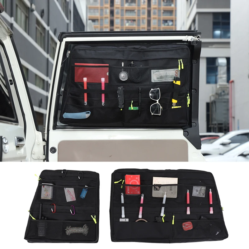 For 2007-2025 Toyota LC71/LC76 Car Tailgate Window Storage Bag Multi-Functional Storage Bag Tool Hanging Bag Auto Accessories