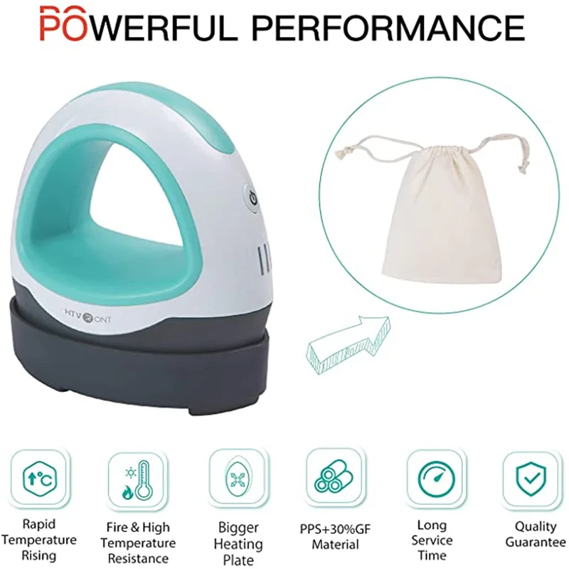 HTVRONT Portable MINI Heat Press Machine DIY Easy Heating Transfer Iron On Machines for Clothes Bags Hats Pads T-shirts Printing