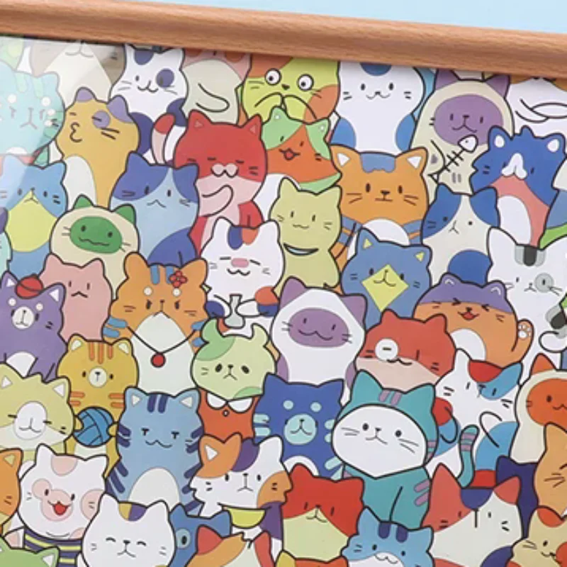 

Delightful DIY Assembly Toy, Hand-painted Cartoon Kitten Wooden Puzzle, Unique Christmas Gift