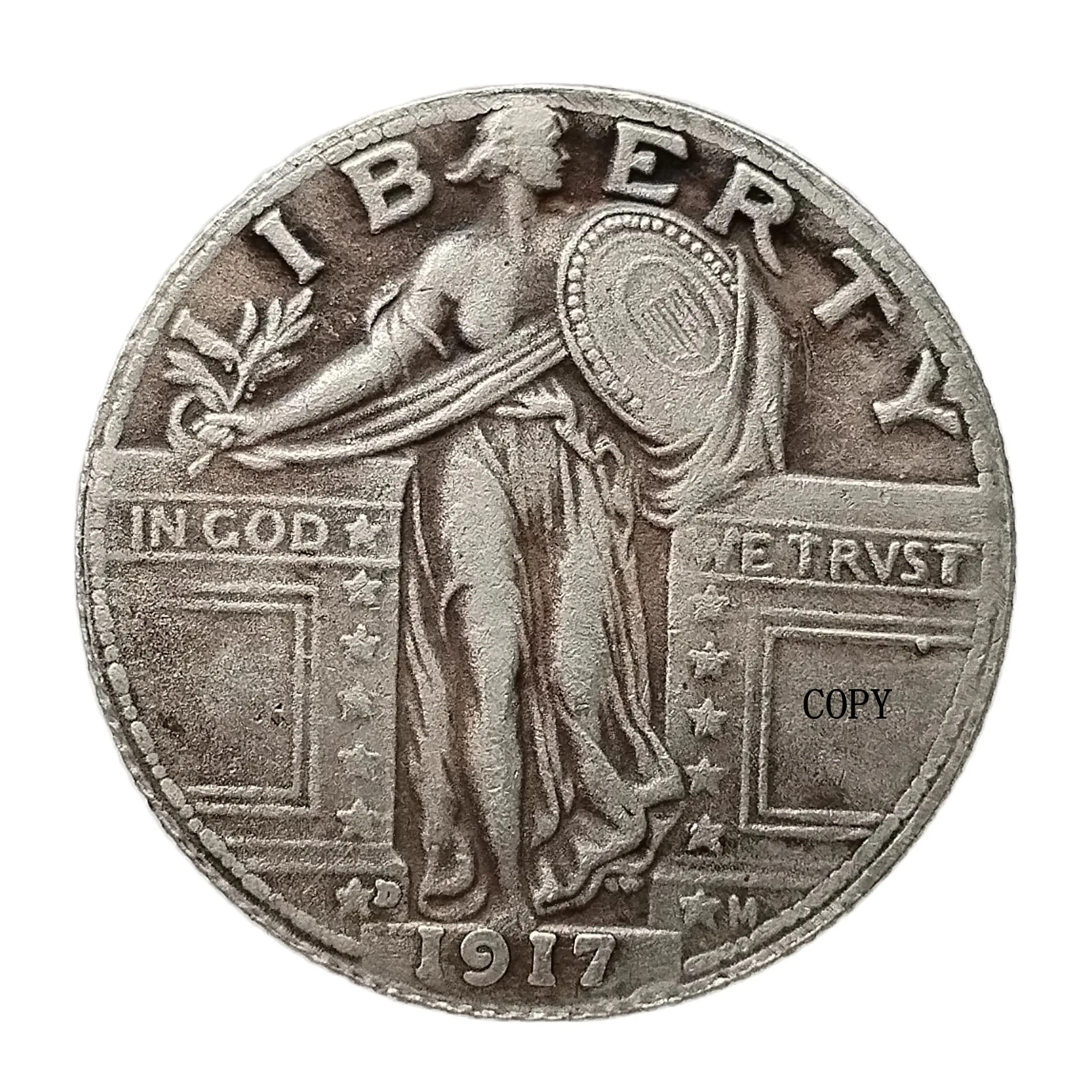 US 1917D Standing Liberty Quarter Silver Plated Copy  Coin