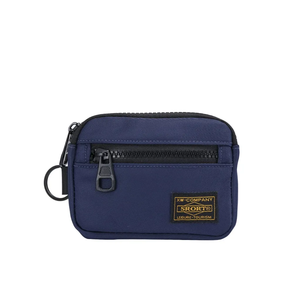 

New Canvas Coin Purse Zipper Solid Color Short Wallet Card Holder Earphone Bag Boy