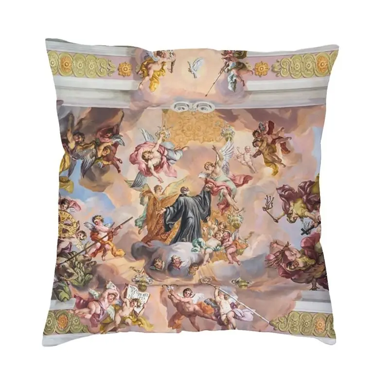 Luxury Via Triumphalis Of Saint Benedict Cushion Cover 40x40 Soft Baroque Throw Pillow Case Sofa Square Pillowcase Decoration