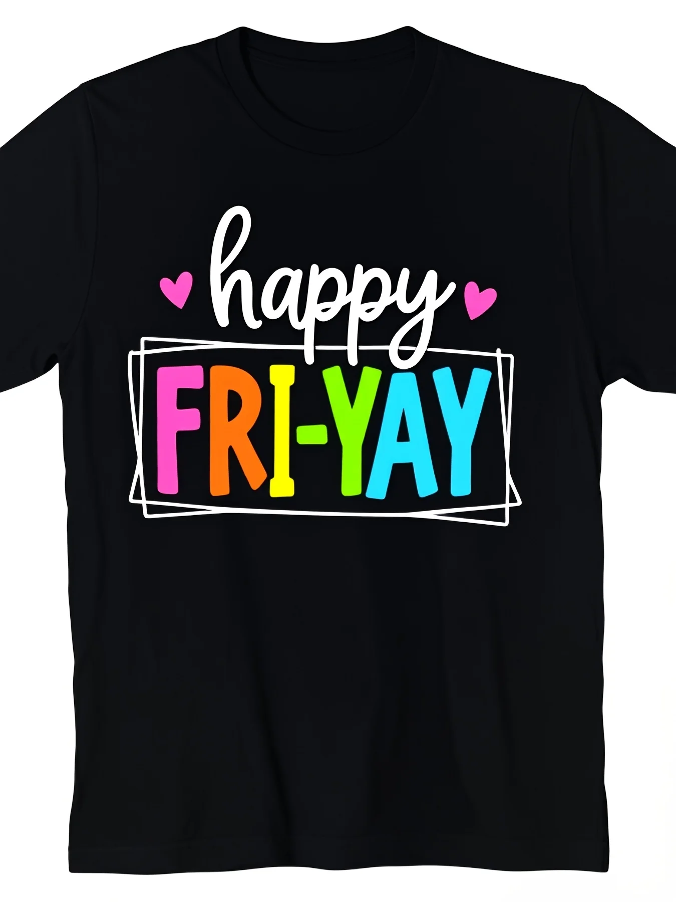 Happy Friday Friday Humorous Teacher Friday Teacher Men's TShirt2Retro Casual Short-sleeved T-shirt with a Round Neck and Printed Pattern Suitable for Daily Commuting and Outdoor Activities Machine Washable