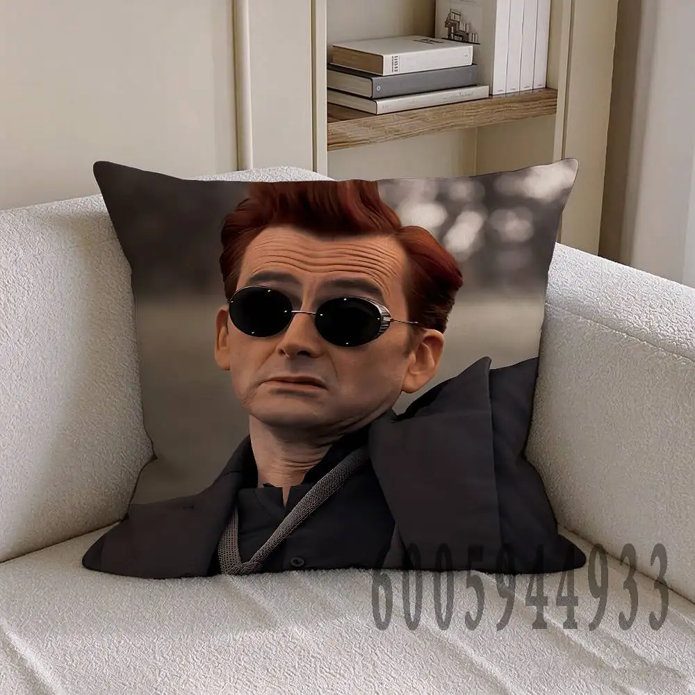 G-Good Omens Square Pillow Cover Multiple Sizes For Car Home Bedroom Decoration Holiday Housewarming Gift For Family