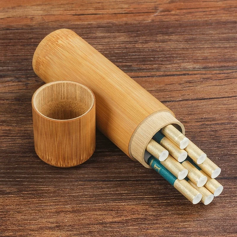 

7/10/14 Cigs Capacity Natural Bamboo Sealed Cigarette Tube, Moisture-Proof Portable Holder for Regular/Mid/Slim Cigarettes