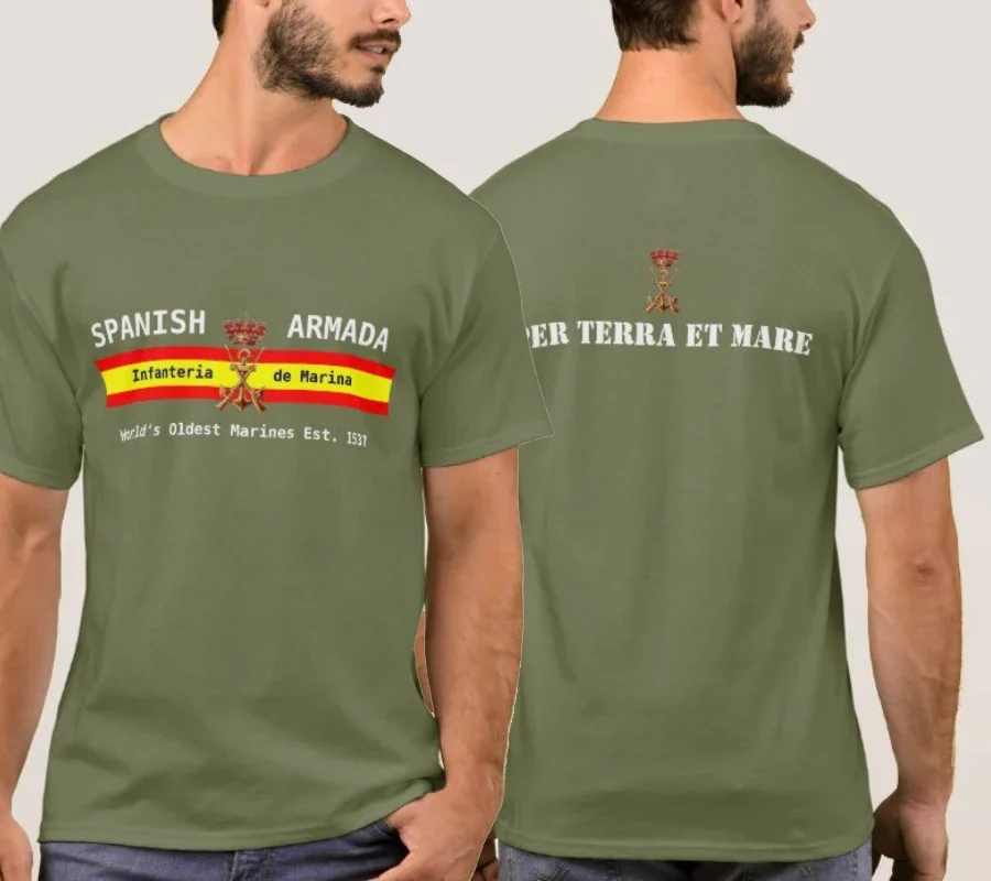 World's Oldest Marine Corps Royal Spanish Marines Motto T-Shirt 100% Cotton O-Neck Short Sleeve Summer Casual Mens T-shirt