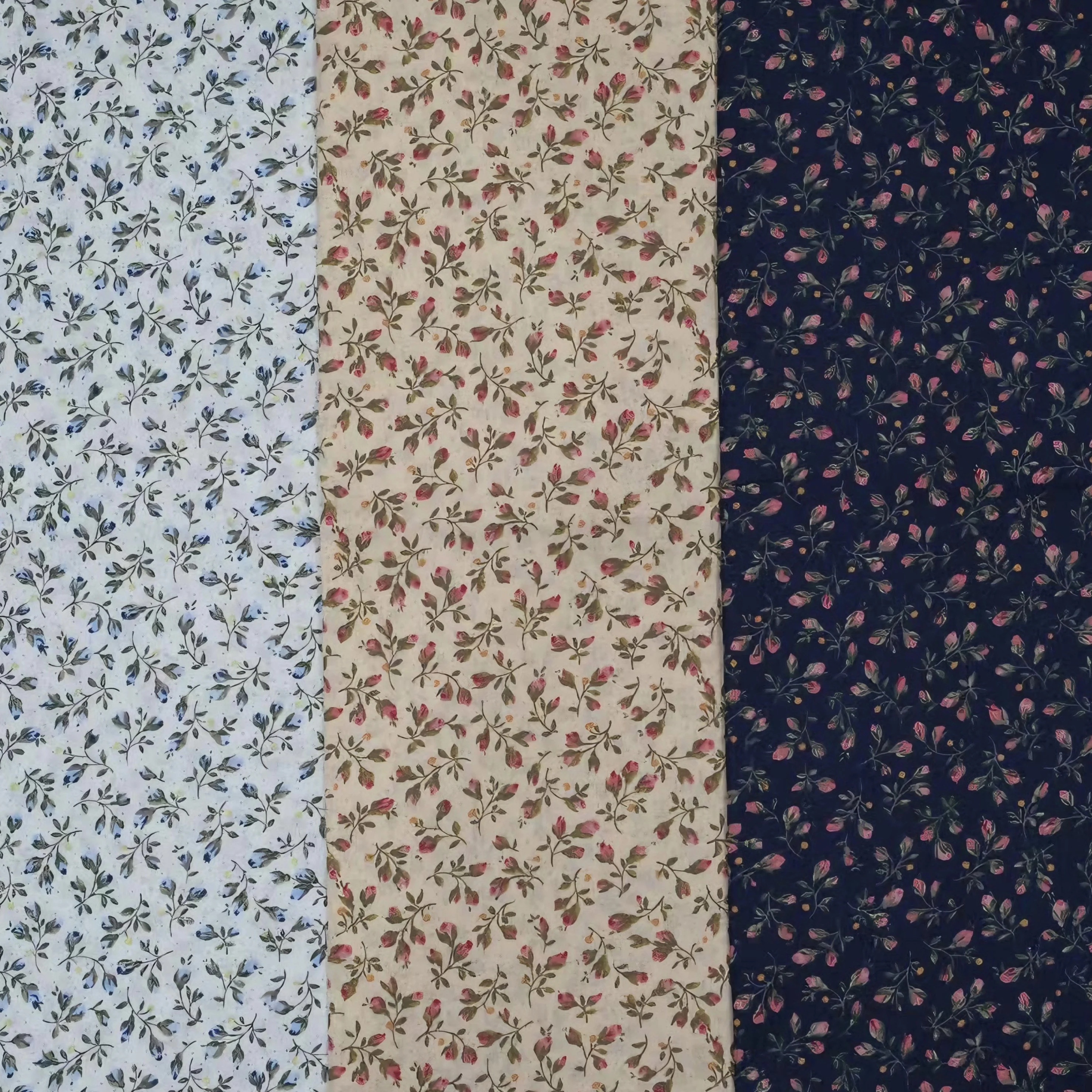 

100% хлопок, винтажная ткань с цветочным принтом, маленькая цветочная ветка, текстиль для шитья, одевание, домашний декор