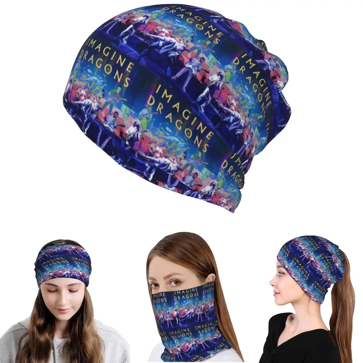 

Imagine Dragons Band Loom Tour Bandana Neck Gaiter Face Scarf Multifunction Face Mask Beanies Hat for Men Women Adult Washable