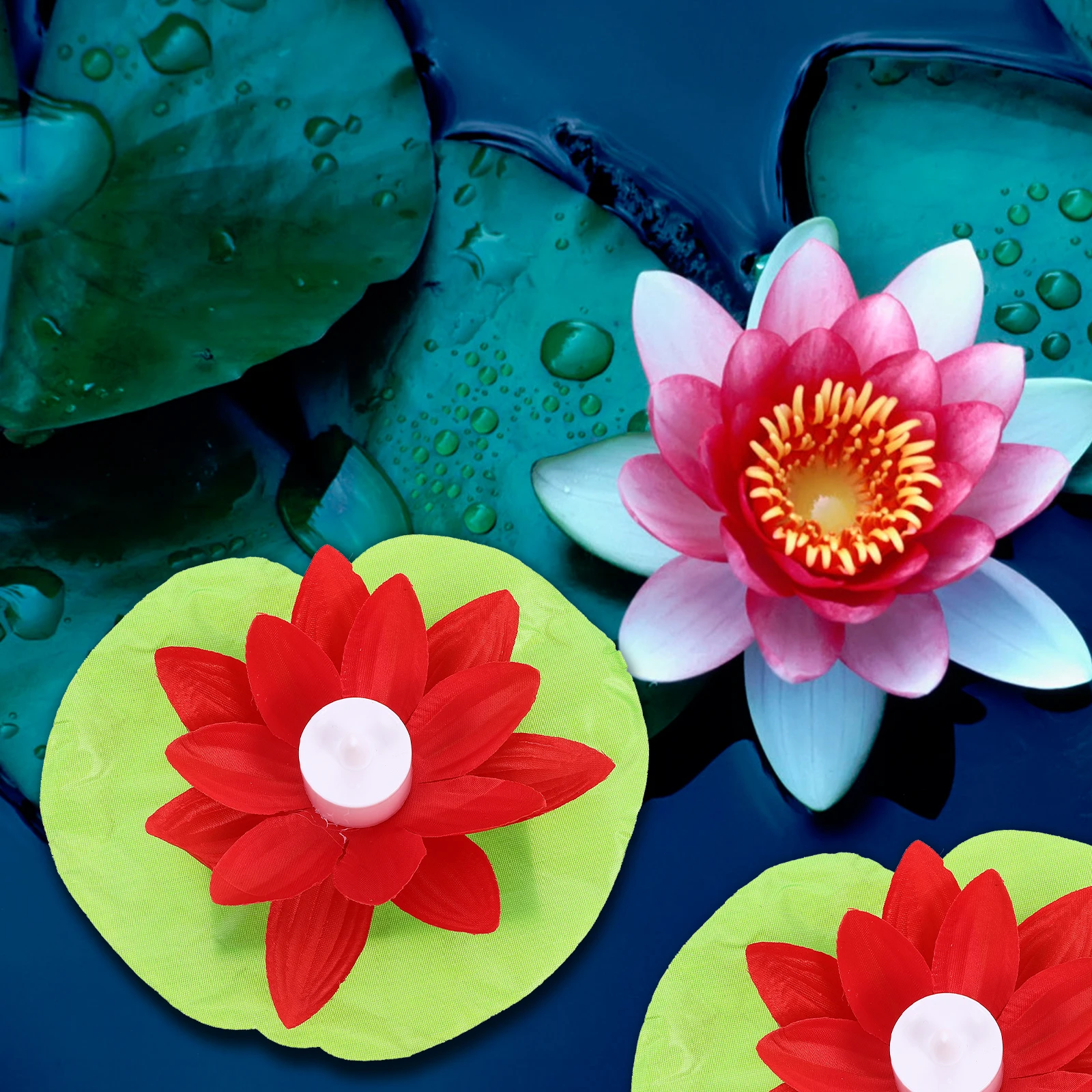 

BUTIFULSIC 3pcs Lamp Water Pool Decorative Light Garden Prayer Ornament