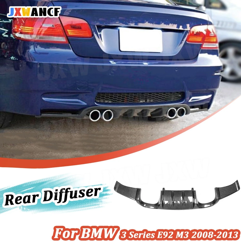 

JXWANCF Carbon Fiber Rear Diffuser Spoiler For BMW 3 Series E92 M3 2008-2013 Back Bumper Lip Guard Direct installation FRP