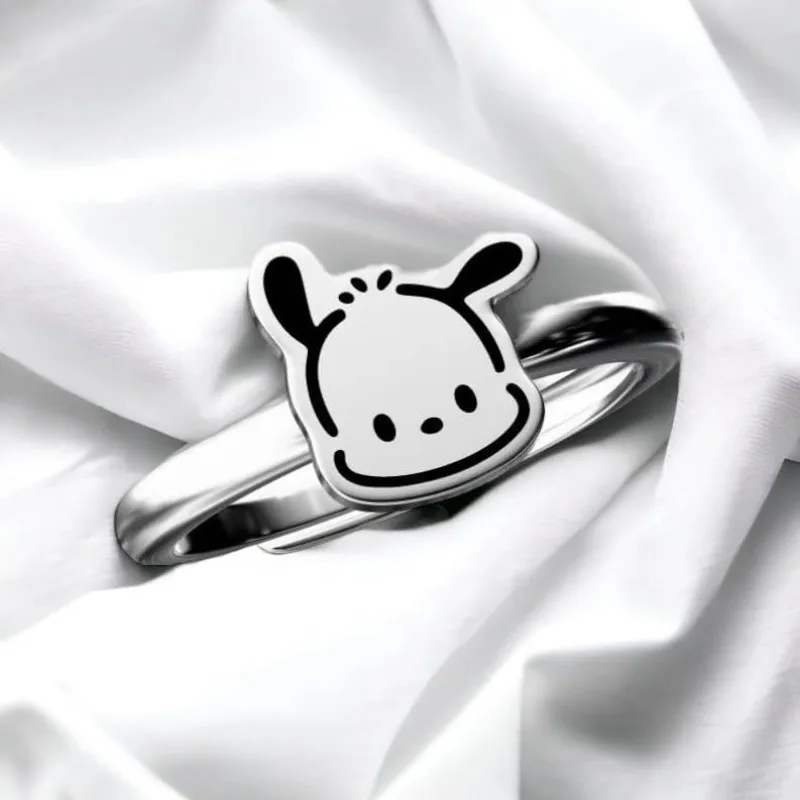 Cute Pochacoo Adjustable Ring Female Student Sweet Best Friend Gift Cartoon Anime Sanrio Ring Holiday Gift