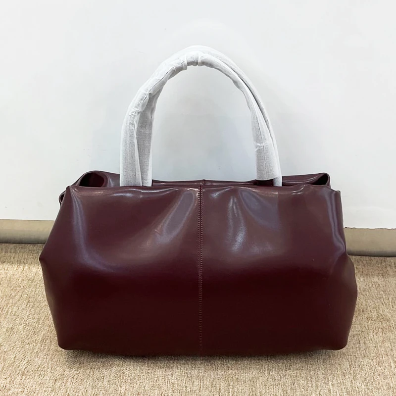 Custom Initials Genuine Leather The Tote Bags For Women Luxury Designer Handbag And Purses 2026 New In Cowhide Underarm Shoulder