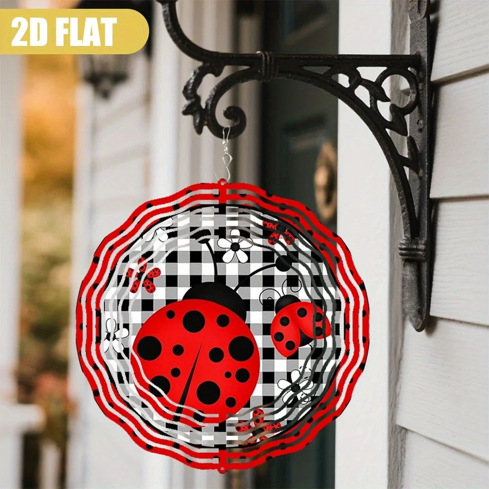 

Iron Ladybug Wind Chimes Hanging Outdoor Decor Heavy Metal Rotating Ornament Garden Yard Art Unique Valentine Gift
