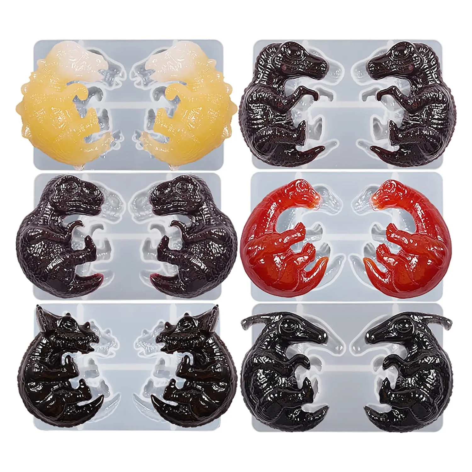 Dragon Shape Earring Mold Egg Pendant Silicone Mould for Epoxy Resin Casting Diy Jewelry Dripping Blood Keychain Making Sup Tool