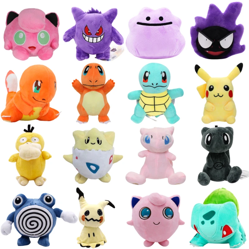 Neue Pokemon Jigglypuff Mimikyu Ditto Gengar Gastly Plüschtiere Kawaii Togepi Mew Psyduck Bulbasaur Poliwhirl Plüschpuppen Geschenke