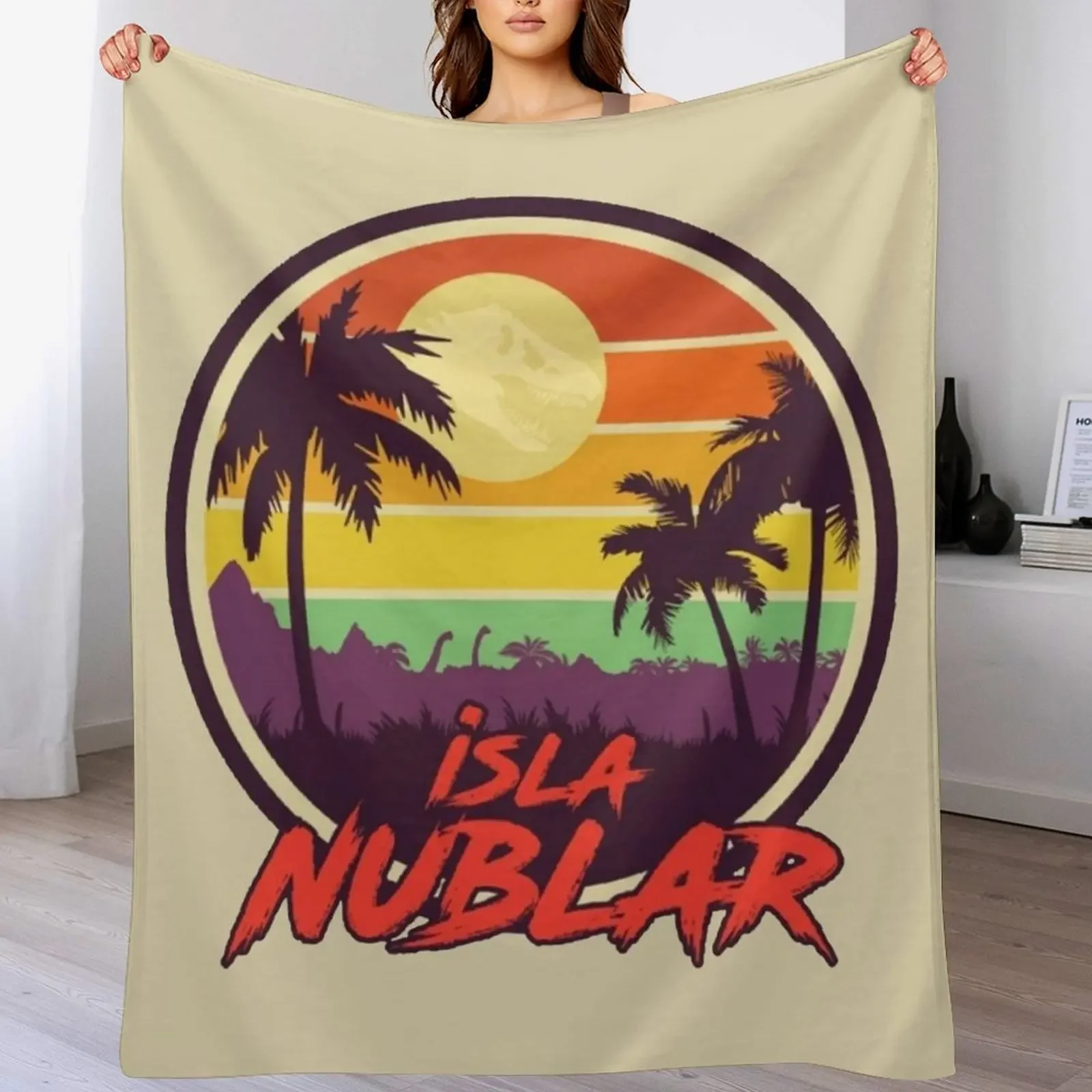 New Isla Nublar Holiday Throw Blanket Warm Flannel Blanket for Couch Chair Bedroom