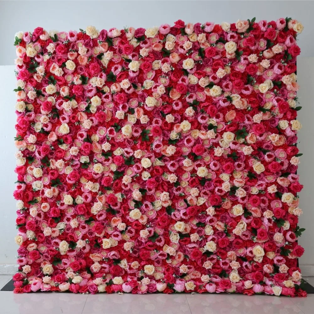 

Uflower 3D Royal Deluxe Rose white Peony Floral Curtain Cloth Flower Wall Outdoor Wedding Backdrop Decorations For Event Party