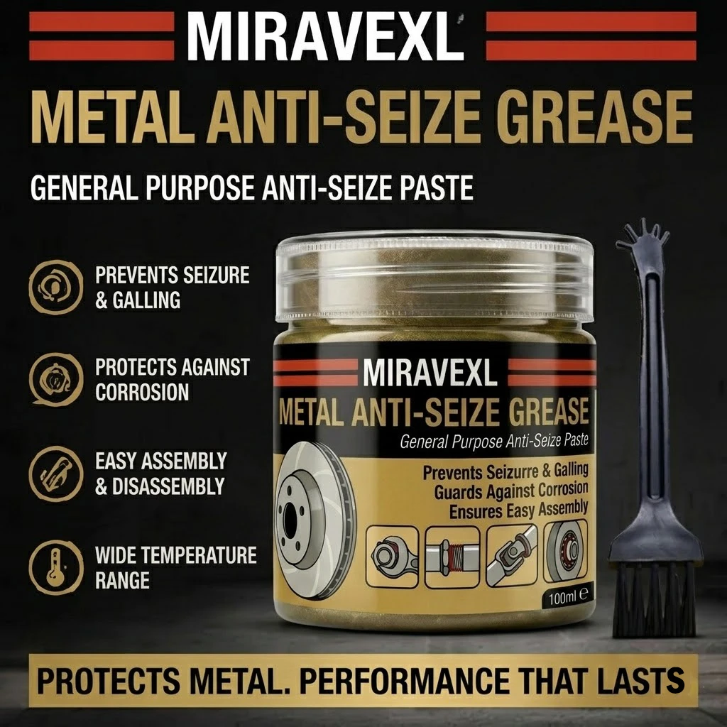 Ultra High Temp Anti-Seize Assembly Grease With Brush, Bolt Thread Anti-Rust Lubricant For Car Machinery Hardware Screw Parts
