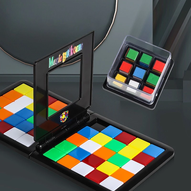 Zauberwürfel-Block-Puzzle, zwei Spieler, Kampfspiel, wettbewerbsfähiges Turnier, interaktives Kinder-Tischspielzeug, Geschenk für Kinder