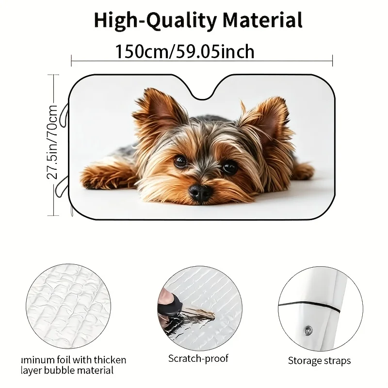 1pc Of Car Windshield Glass Sunshade, Effectively Blocking Direct Sunlight, Protecting The Car From High Temperature Intrusion,