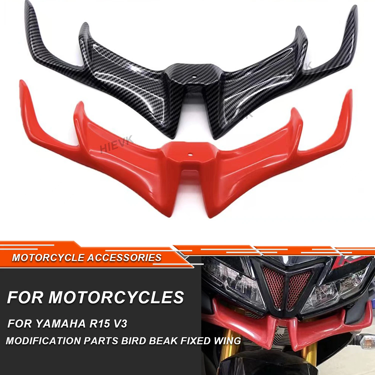 

For YAMAHA YZF R15 V3.0 V3 VVA Front Fairing 2017 2018 2019 Motorcycle Front Fairing Aerodynamic Winglets ABS Plastic Cover