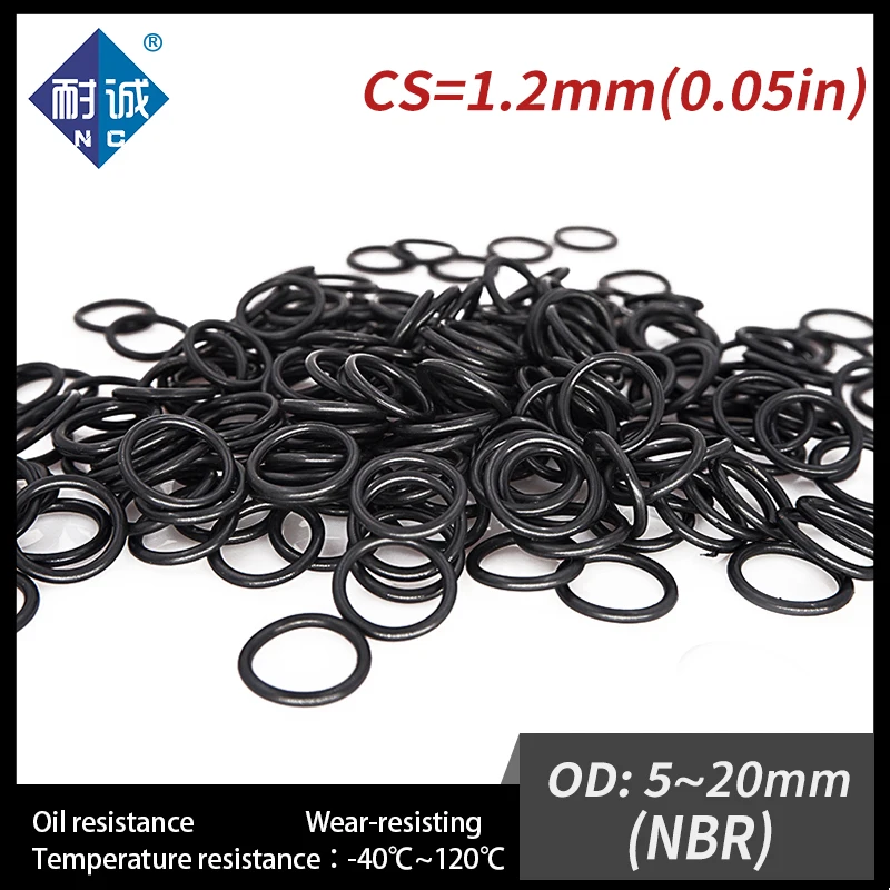 

50PCS/lot Rubber Ring NBR Seal O-Ring CS1.2mm Thickness OD5/5.5/6/6.5/7/8/9/10/11/12/13/14/15/16/17/18/19/20mm ORing Gasket.-.