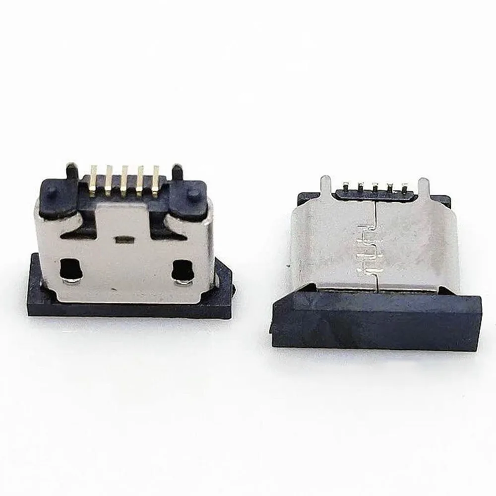 5-20pcs Micro mini USB 5pin female seat 180 degrees jack 5P Vertical Patch Direct plug-in USB Connector Power Socket