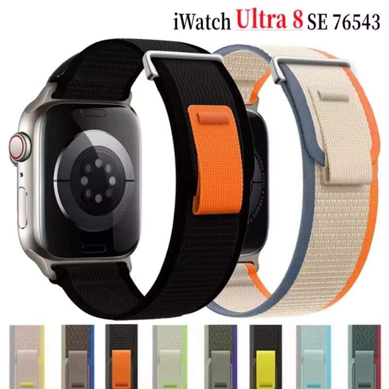 Trilha loop cinta para apple watch band 49mm 44mm 41mm 45mm 40mm 42mm 49 correa pulseira iwatch ultra 2 série 9 8 se 7 6 5 cinta