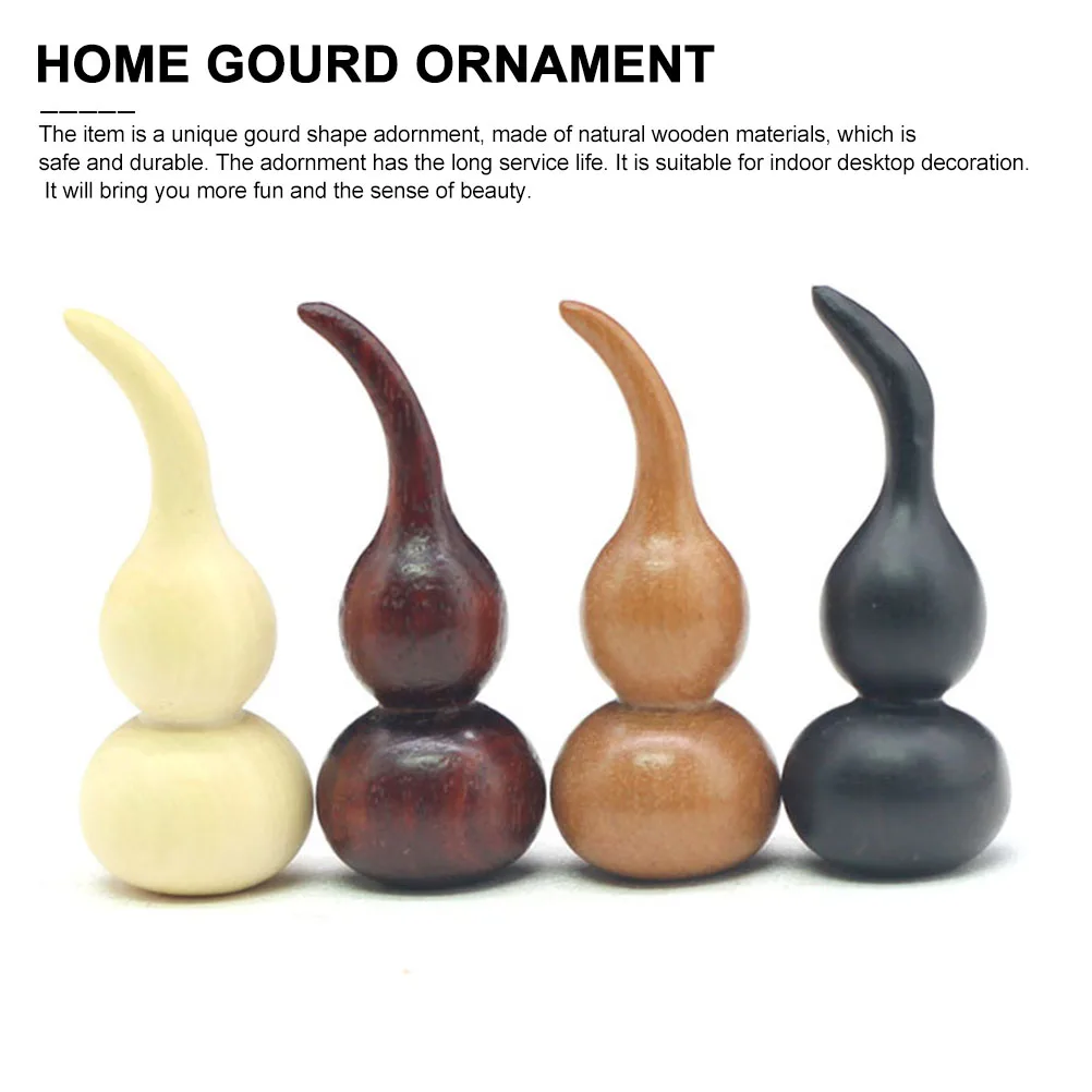 

4 Pcs Peach Wood Gourd Jewelry Smooth Round Desktop Wall Garden Decor Fortune Charms Home Office Ornament Boxwood