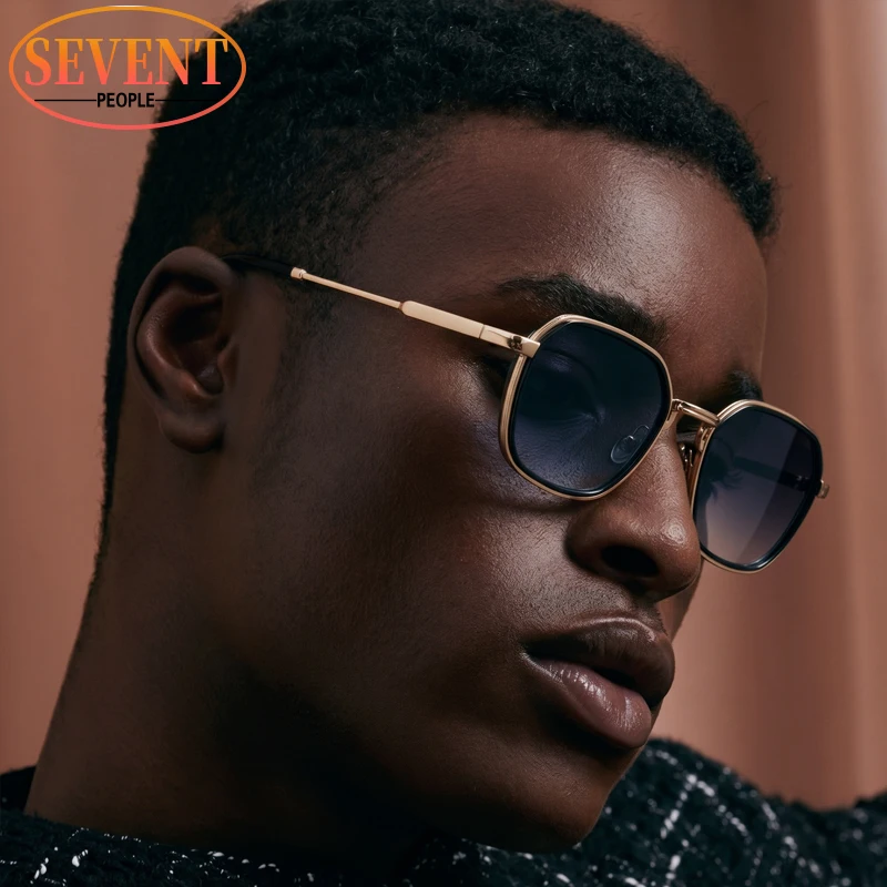 

2026 Luxury Designer Square Sunglasses Men Vintage Metal Frame Geometric Sun Glasses Male Retro Driving Shades Fashion Eyewear