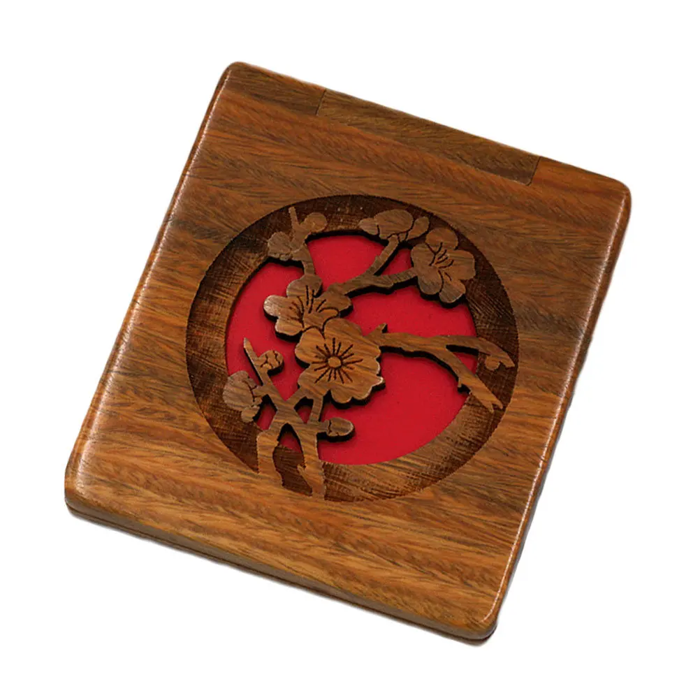 1 stuks prachtige uitgeholde metalen make-upspiegel draagbare compacte bloemenontwerp vintage vrouw cadeau high definition