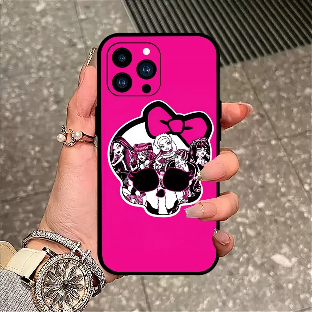 M-Monsters Cartoon H-High Girl Phone Case For Samsung A42 A53 A73 A80 A91 S 4G 5G S10 Lite2020 Black Soft Shell