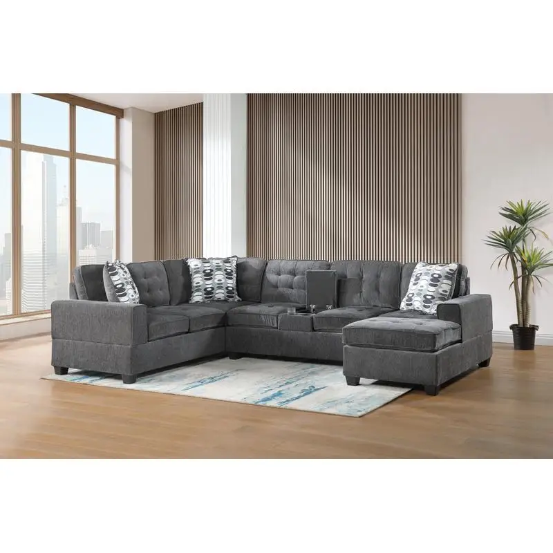

Sectional Sofa G0943B-SC, Modern Design, Comfortable Seating for Living Room, Stylish Fabric, Versatile Arrangement, Available