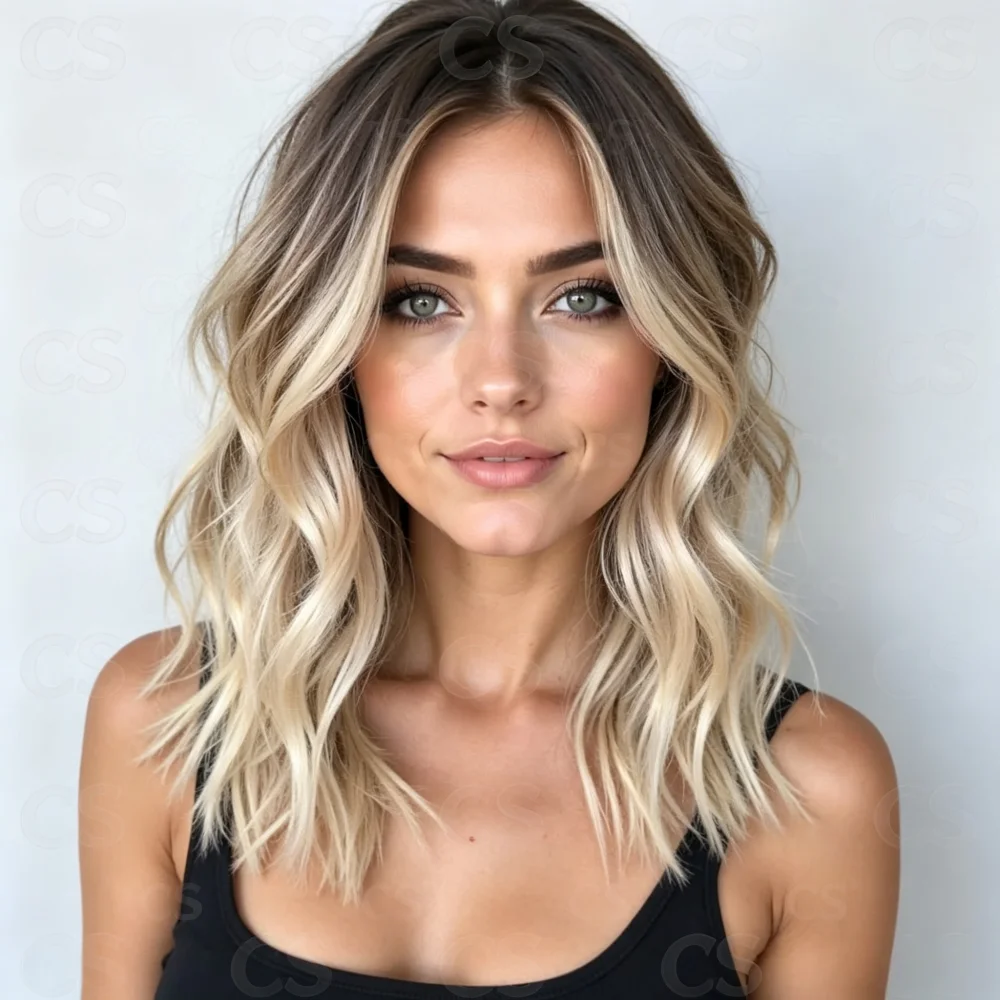 Beautiful Ombre Blond Wave Natural 24 Inch Glueless HD Lace Front Wig Pre-Plucked Transparent Lace for Women
