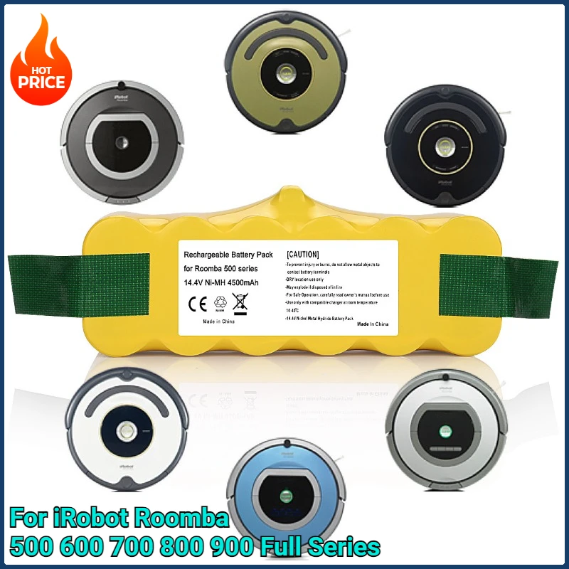 Sweeper Battery for The Full Range of IRobot Sweepers for IRobot 620 770 780 880 860 870 ect 14.4V 3500mAh 4500mAh 6000mAh