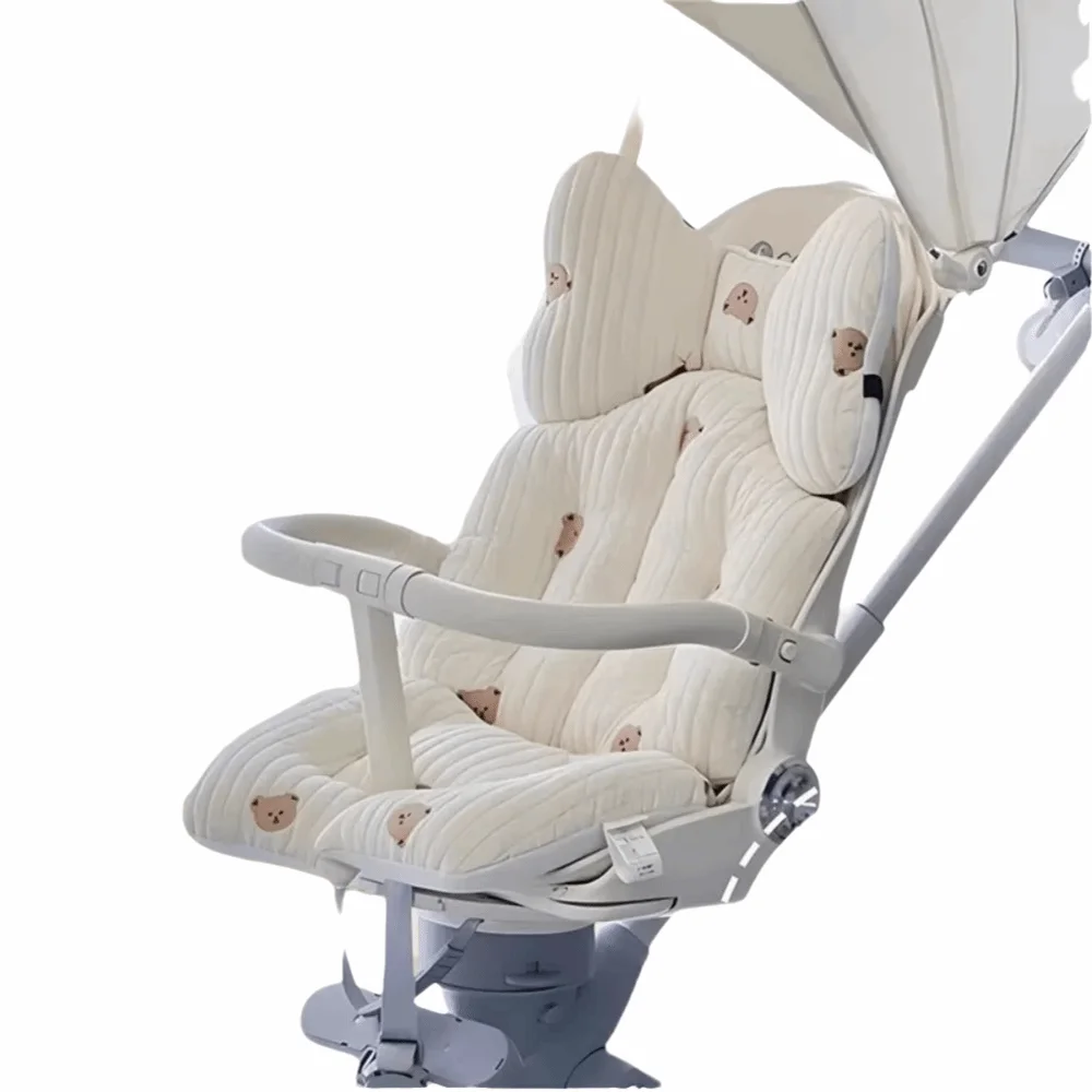 

Двусторонняя подушка для коляски, дышащая подушка для сиденья с милым медведем, многофункциональная подушка для поддержки, подушка для автомобильного сиденья