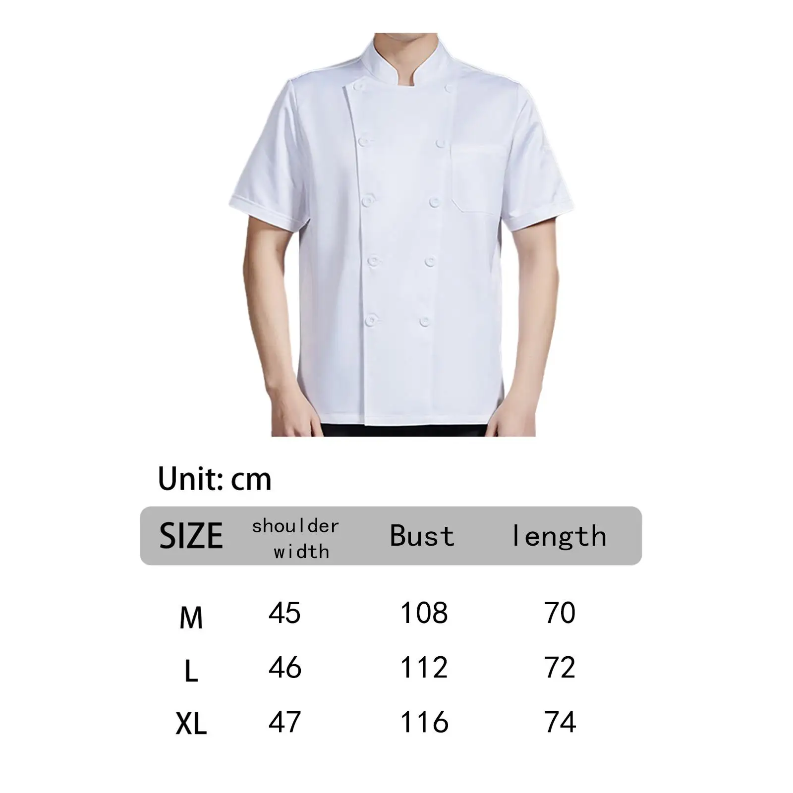 Chef Coat Shirt Executive Men Chef Jacket for Catering Kitchen Food Industry