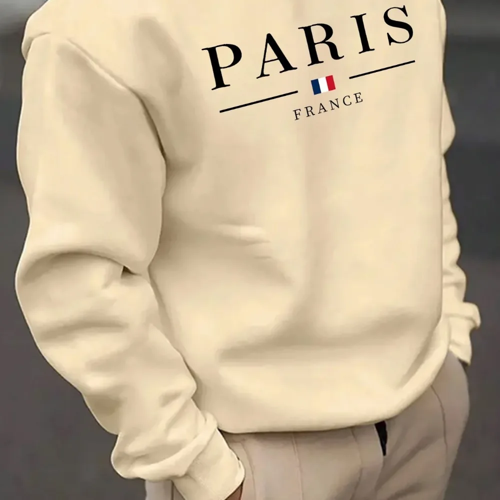 

Men's autumn and winter fashion casual loose letter print fashionable versatile pullover long-sleeved round-neck sportswear