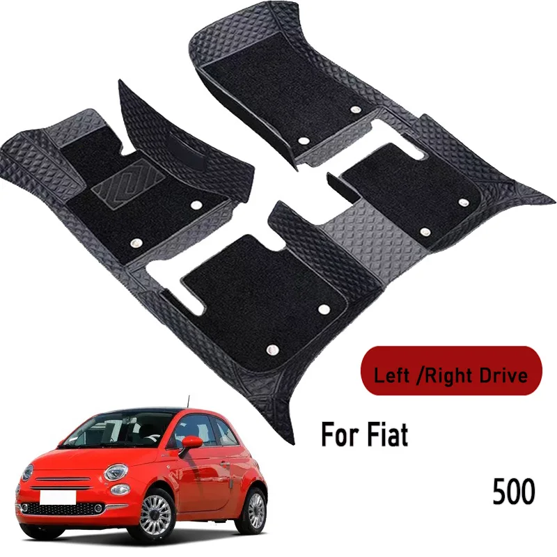 Car Floor Mats for Fiat 500 2011-2012 Customauto Foot Pads Automobile Carpet Cover Interior Accessories